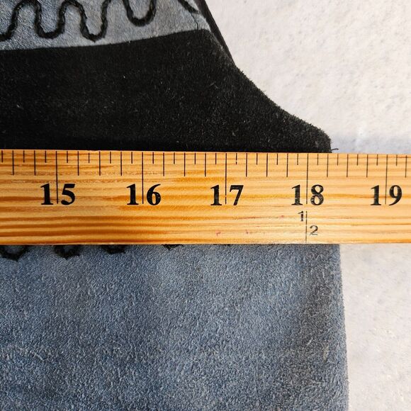 TanTrums Vest Womens Medium Blue Leather/Suede Embroidered Cottagecore Western - Picture 8 of 12